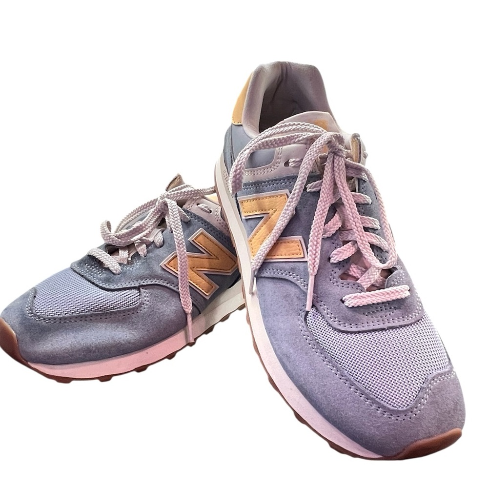 New Balance 574 Light Slate Wheat Field Women’s 10 - Picture 6 of 6